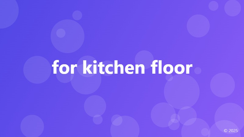 for kitchen floor