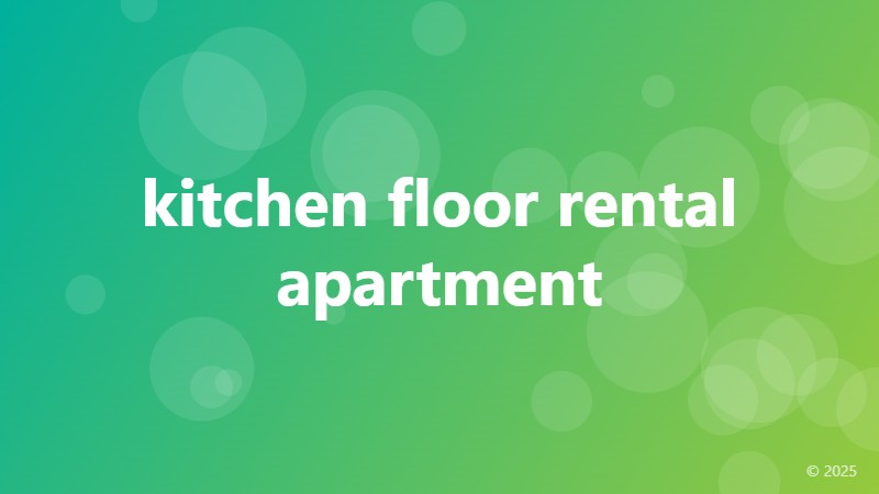 kitchen floor rental apartment